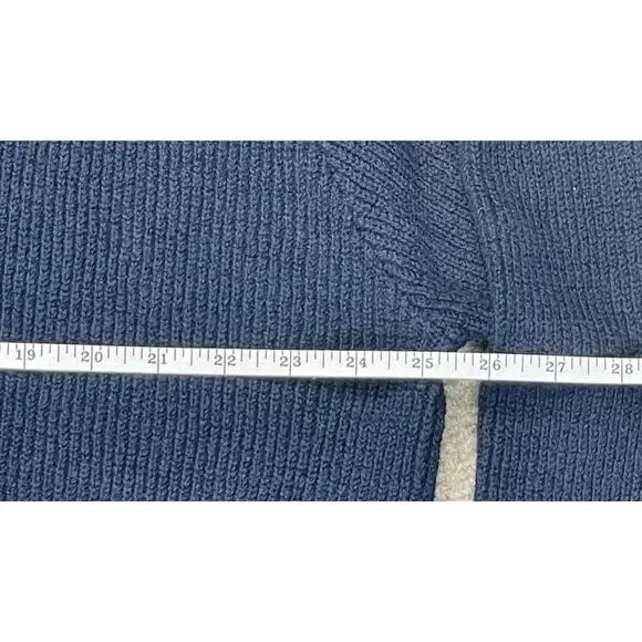 L.L. Bean Vintage Men's Blue 1/4 Button Up‎ Fisherman Sweater Size XL